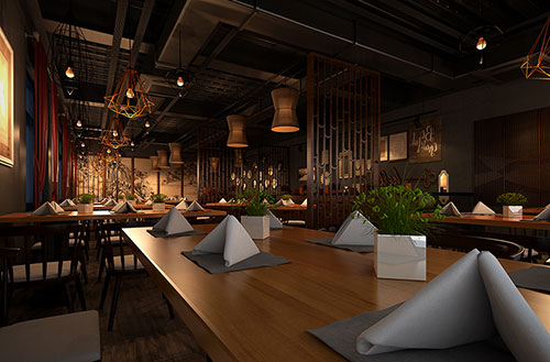 安岳简约大气中式风格餐厅设计装修效果图