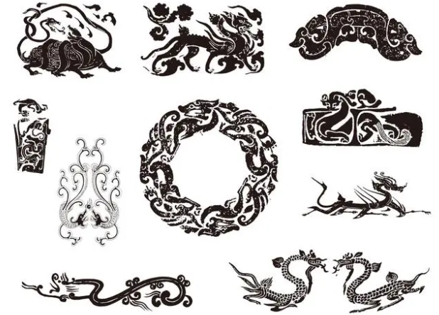 安岳龙纹和凤纹的中式图案