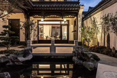 安岳现代中式别墅的庭院设计如此美丽